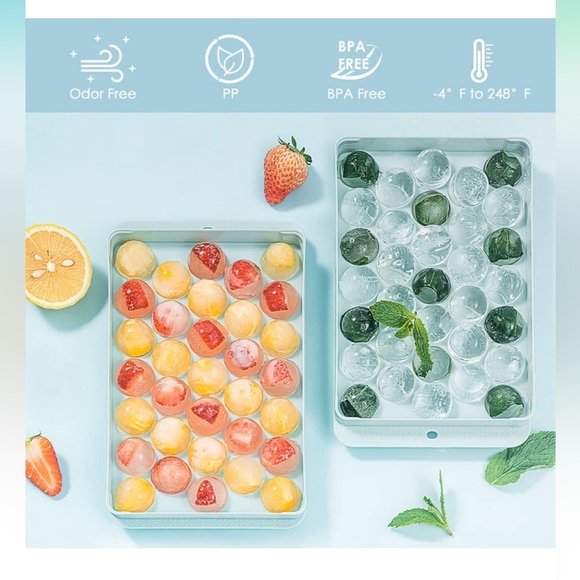 Circle Ice Cube Tray, Round Ice Cube Trays for Freezer with Lid and Bin - Picture 8 of 9